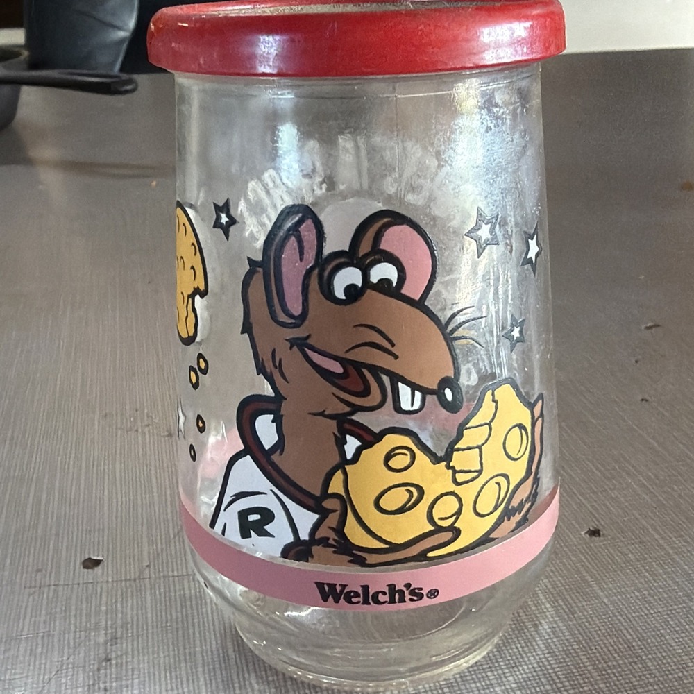 Henson 1998 Welchs & Muppets In Space "Rizzo's Lunar Lunch" Jelly Jar W/Lid